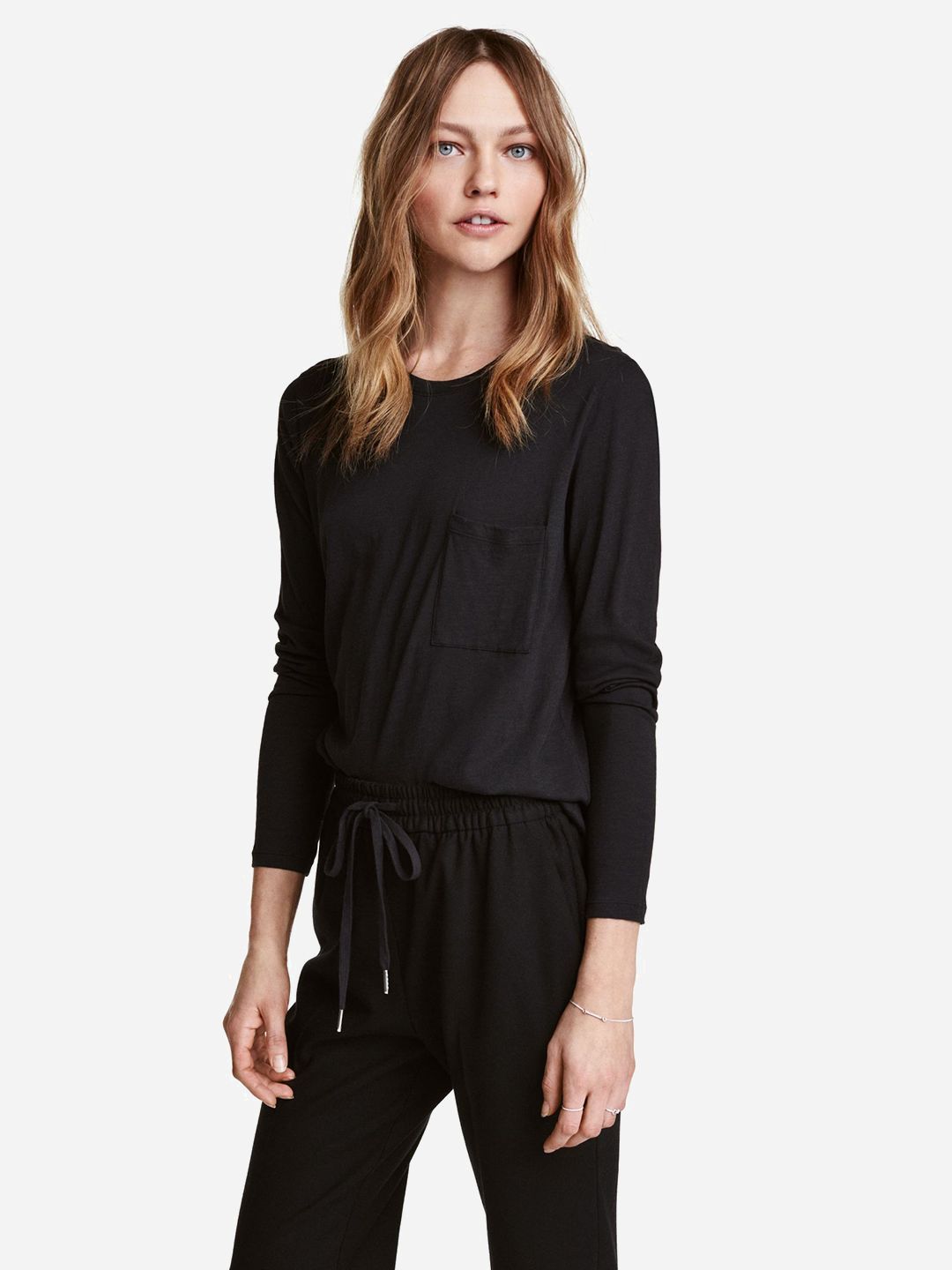 

Лонгслив H&M 458105a92 S Черный
