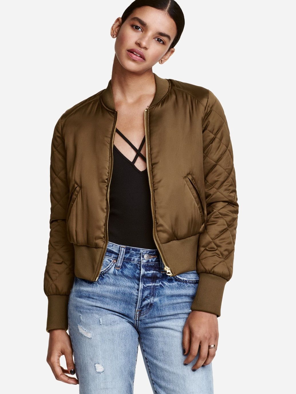 

Бомбер H&M 3145221a99 36 Хаки