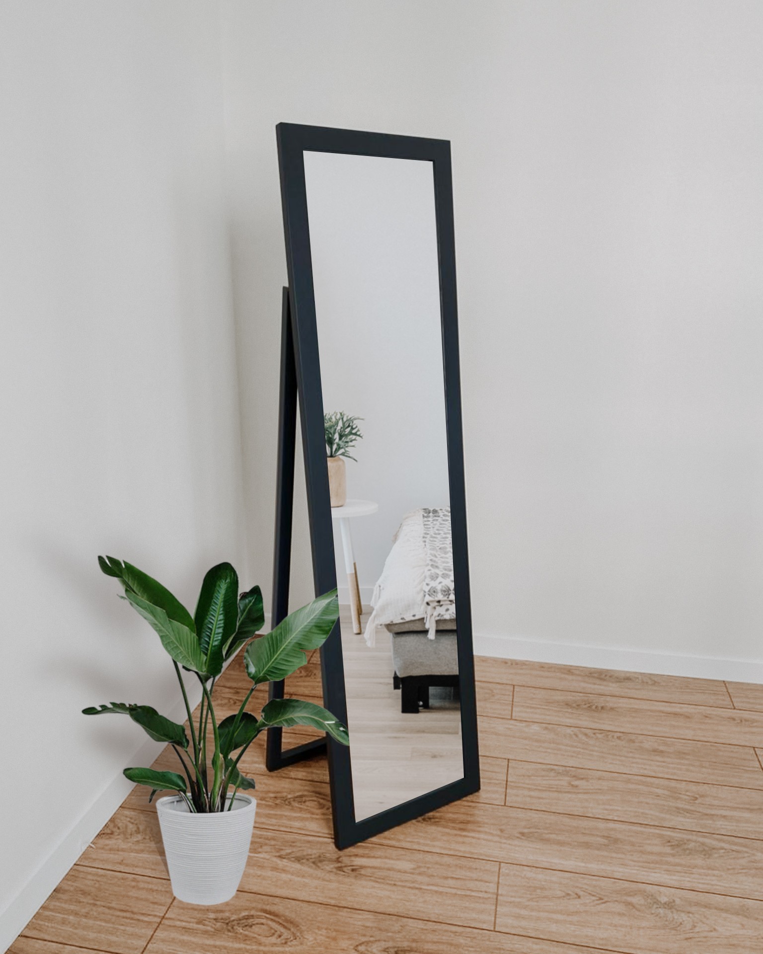 

Зеркало напольное в деревянной раме HomeDeco серый ( графит) 170х50