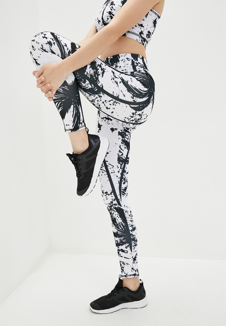 

Спортивные леггинсы 4Profi с принтом "Тропик" белый с черным размер  дайвинг 15964, Спортивные леггинсы 4Profi с принтом "Тропик" белый с черным размер S дайвинг 15964