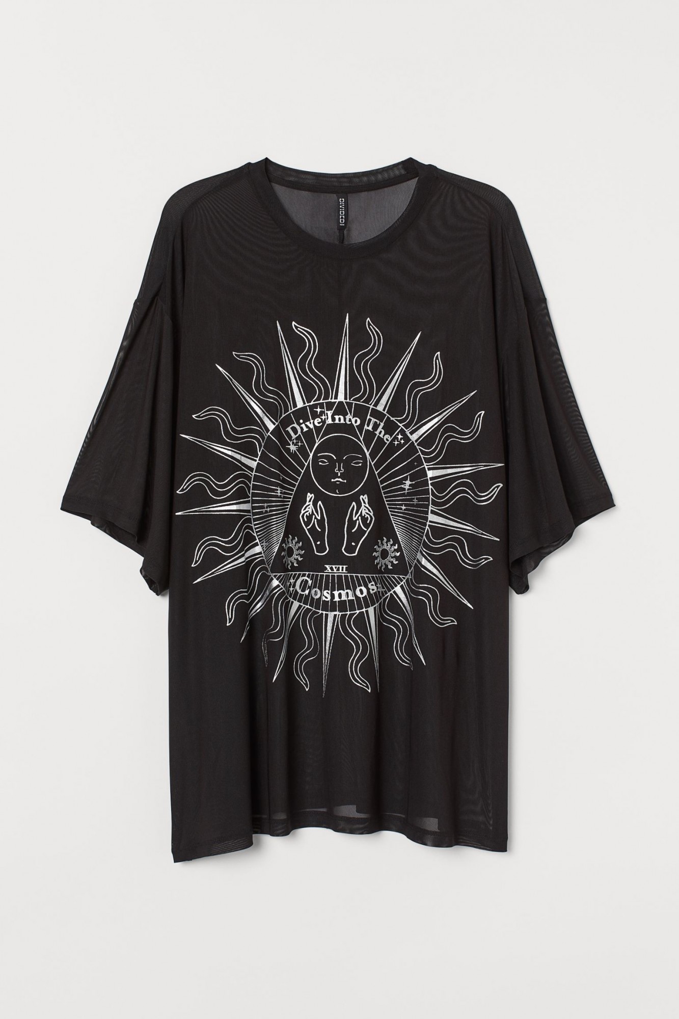 

Футболка оверсайз H&M 2XL черный с принтом 9125762sm