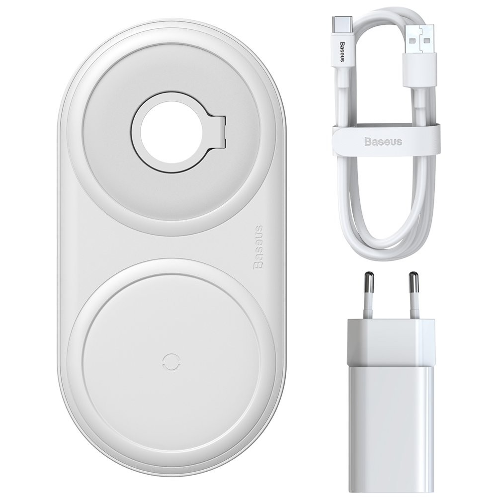

Беспроводное зарядное устройство Baseus Planet 2in1 cable Winder+Wireless Charger (Wireless Charging Quick Charger 12V/2A + USB Type-C 3A 1m) White (WXPL-B02)