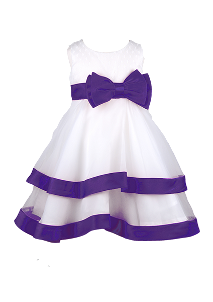

Нарядное детское платье со шлейфом на плече и бантом 2 года (87 см) 3055-white-violet белый цвет
