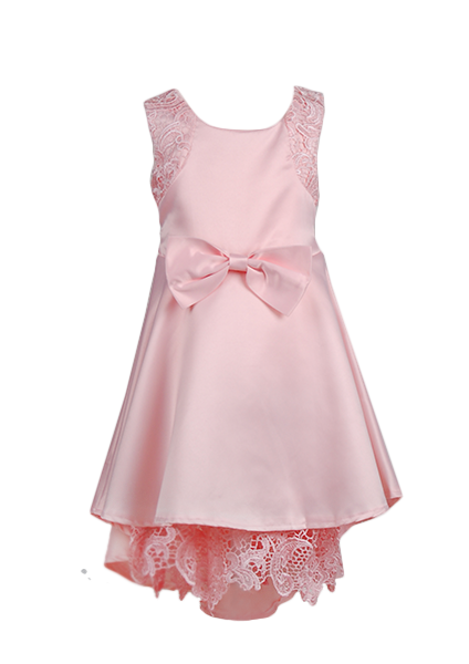 

Однотонное платье для девочки с кружевом 4 года (104 см) 3167-light pink светло розовый цвет