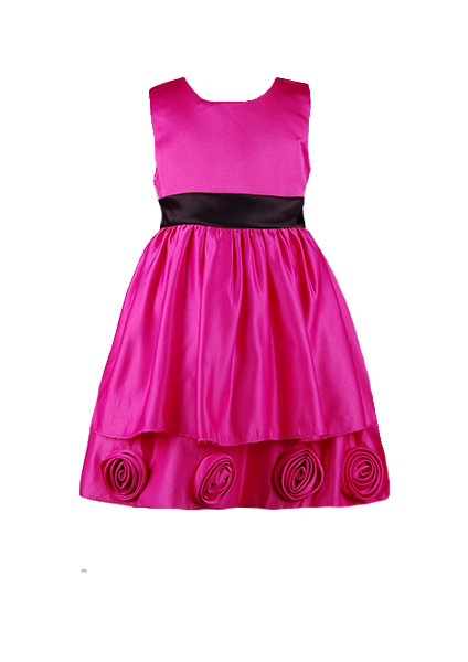 

Атласное платье для девочки 2 года (87 см) 3029-dark pink малиновый цвет