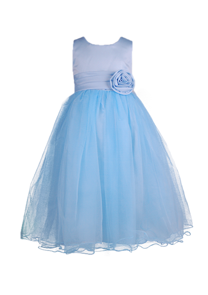 

Пышное платье в пол для девочки 3 года (98 см) 3072-light blue голубой цвет