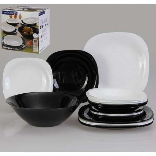 

Столовый сервиз Carine BlackWhite 19 предметов Luminarc N1491
