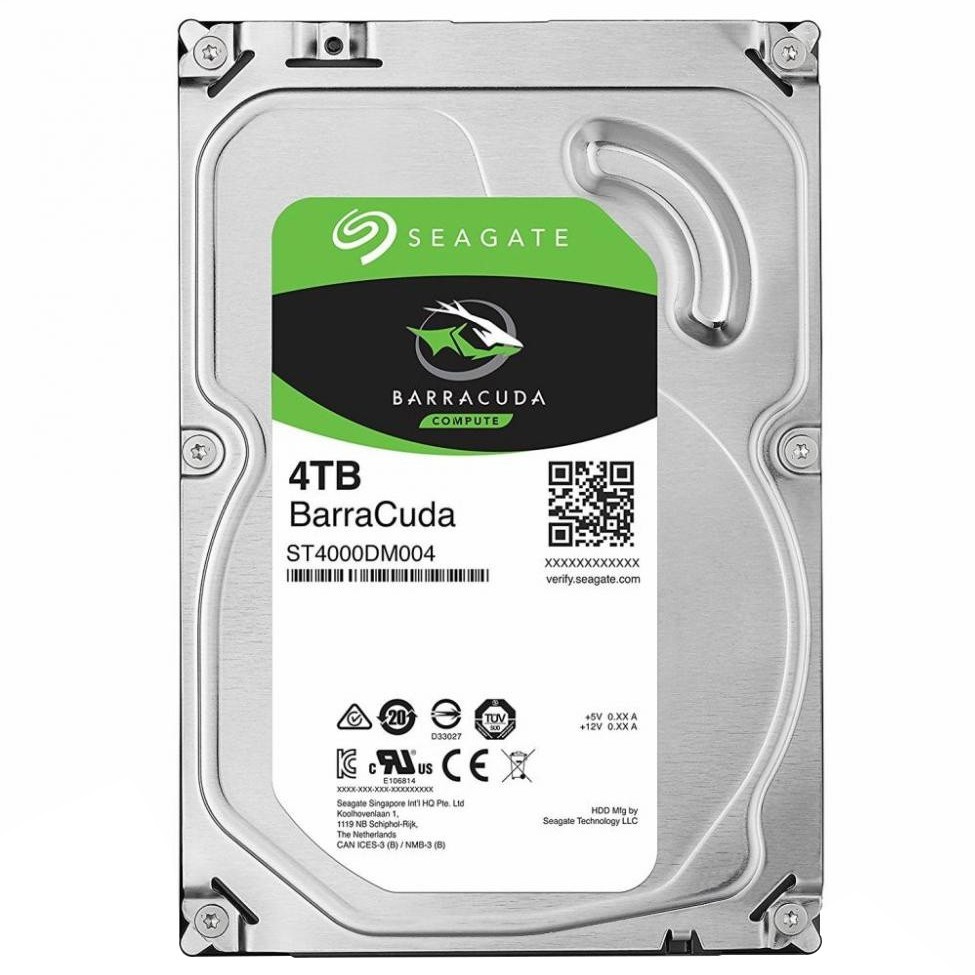 

Жесткий диск Seagate BarraCuda HDD 4TB 5400rpm 256MB ST4000DM004 3.5 SATA III