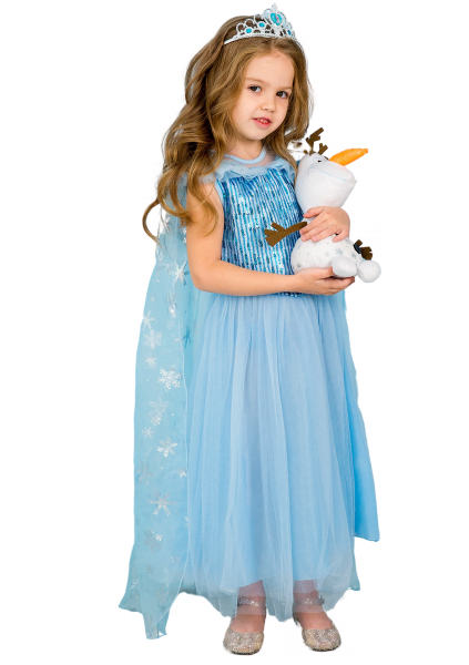 

Платье Эльзы без рукавов с пайетками по груди 6 лет (116 см) 3215-light blue голубой цвет