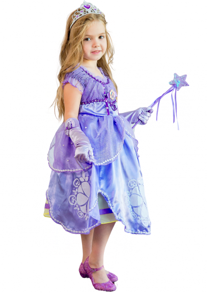 

Карнавальное платье принцессы Софии для девочки 8 лет (128 см) 3136-violet фиолетовый цвет