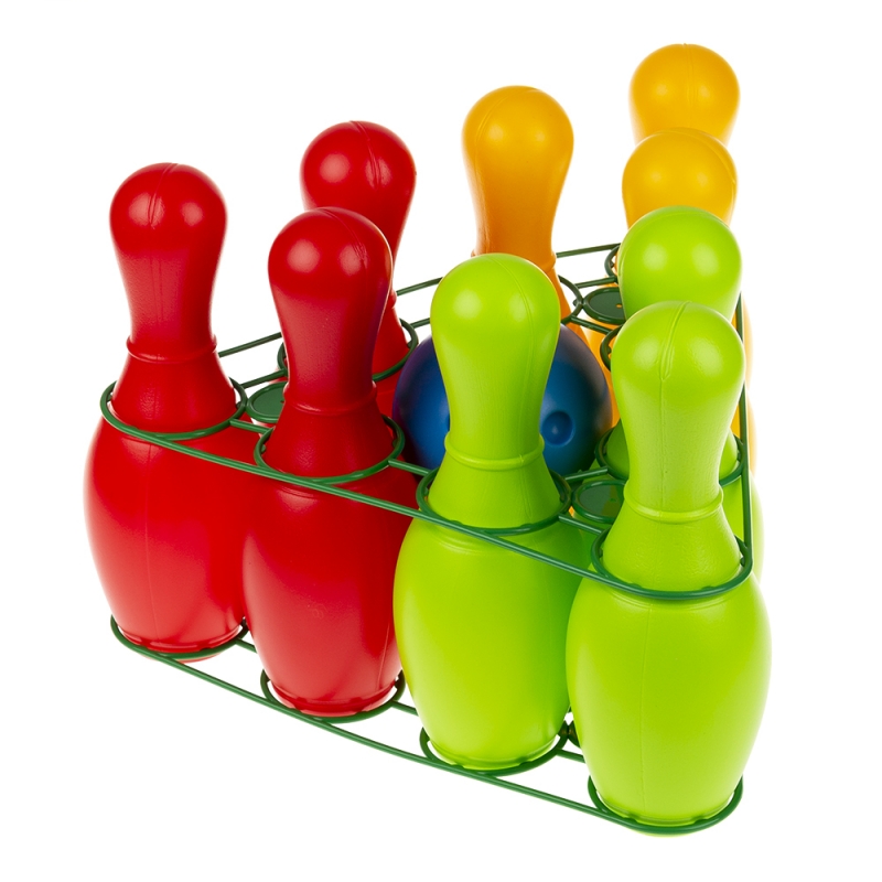 

Игровой детский набор Боулинг Colorplast, 9 кеглей и шар, "Радуга 9"