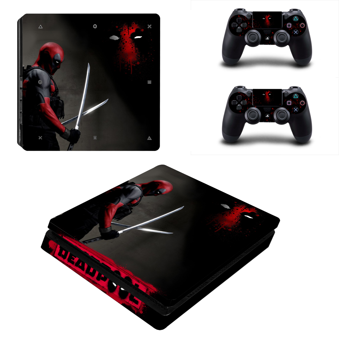 

Виниловые наклейки на PS4 SLIM и Dualshock Deadpool Sony PlayStation 4 Custom Skin Playsole Vinyls (PV123)