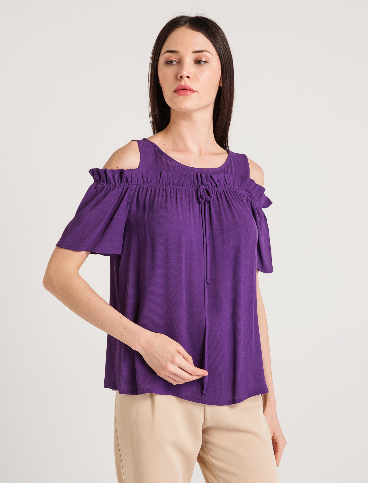 

Блуза BGN темно-фиолетовый  SS18B290, Блуза BGN темно-фиолетовый 40 SS18B290