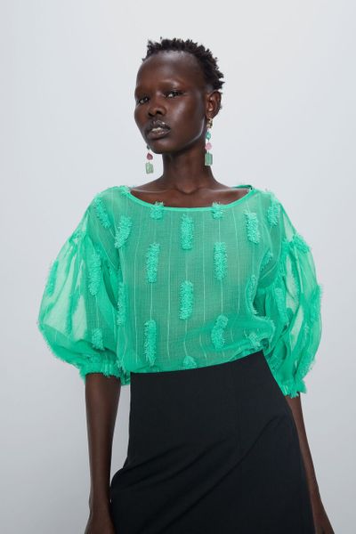 

Блуза Zara XL Зеленая (1203-315)