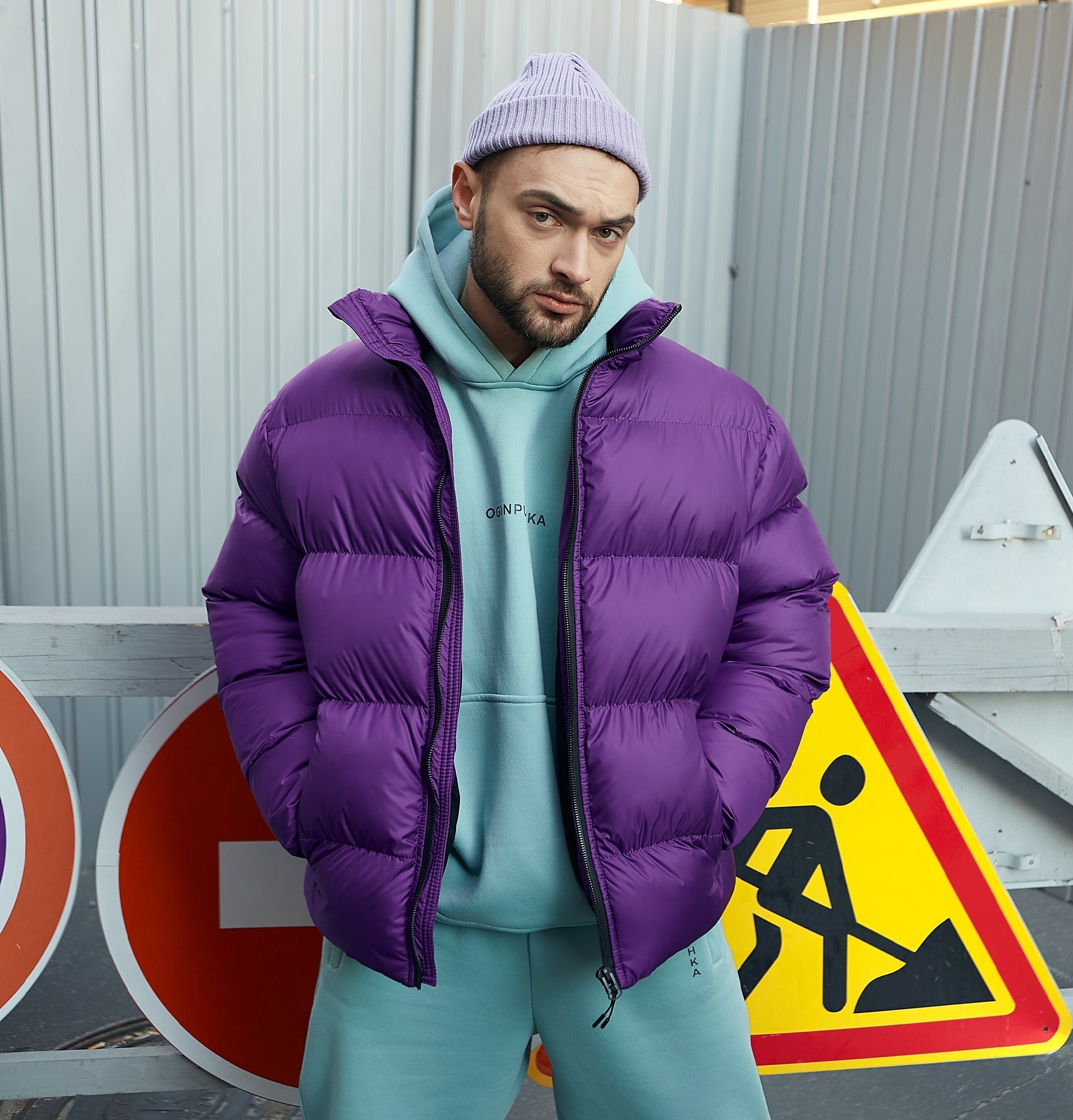 

Зимняя мужская куртка Пушка Огонь Homie фиолетовая XS
