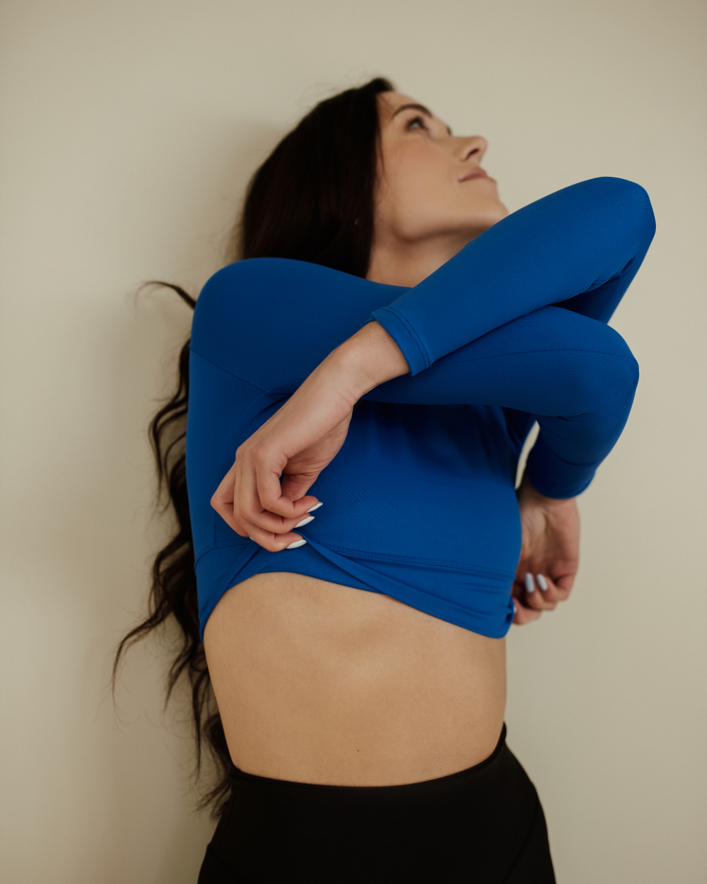 

Кроп-топ DanceLife Blue Crop синій с довгим рукавом синій S (L-100-032)