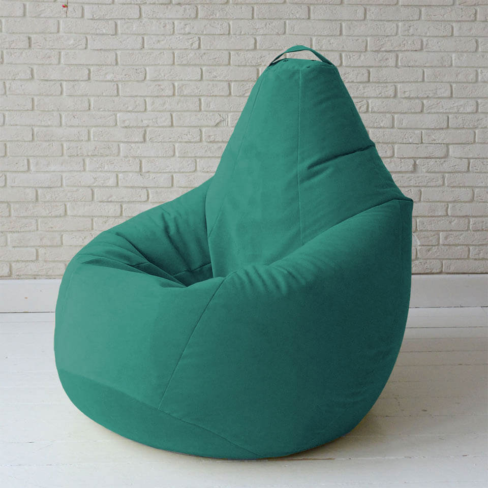 

Кресло мешок Nova KatyPuf бирюзовое Велюр XL 125x90