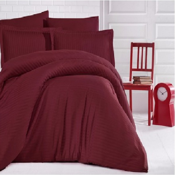 

Постельное белье Clasy Saten Strip евро 200*220 Bordo, Турция Код 8718