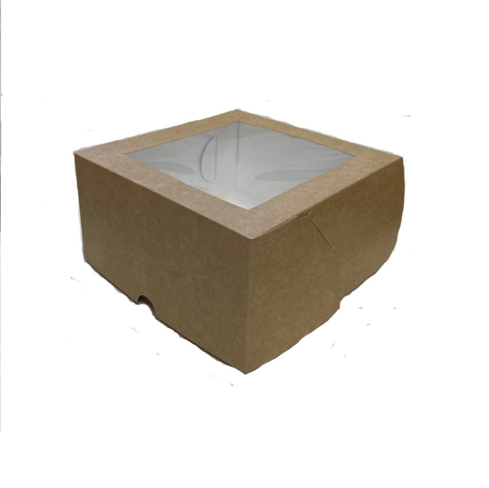

Коробка с окном для зефира и десертов SD pack 170х170х90 мм крафт 100 шт