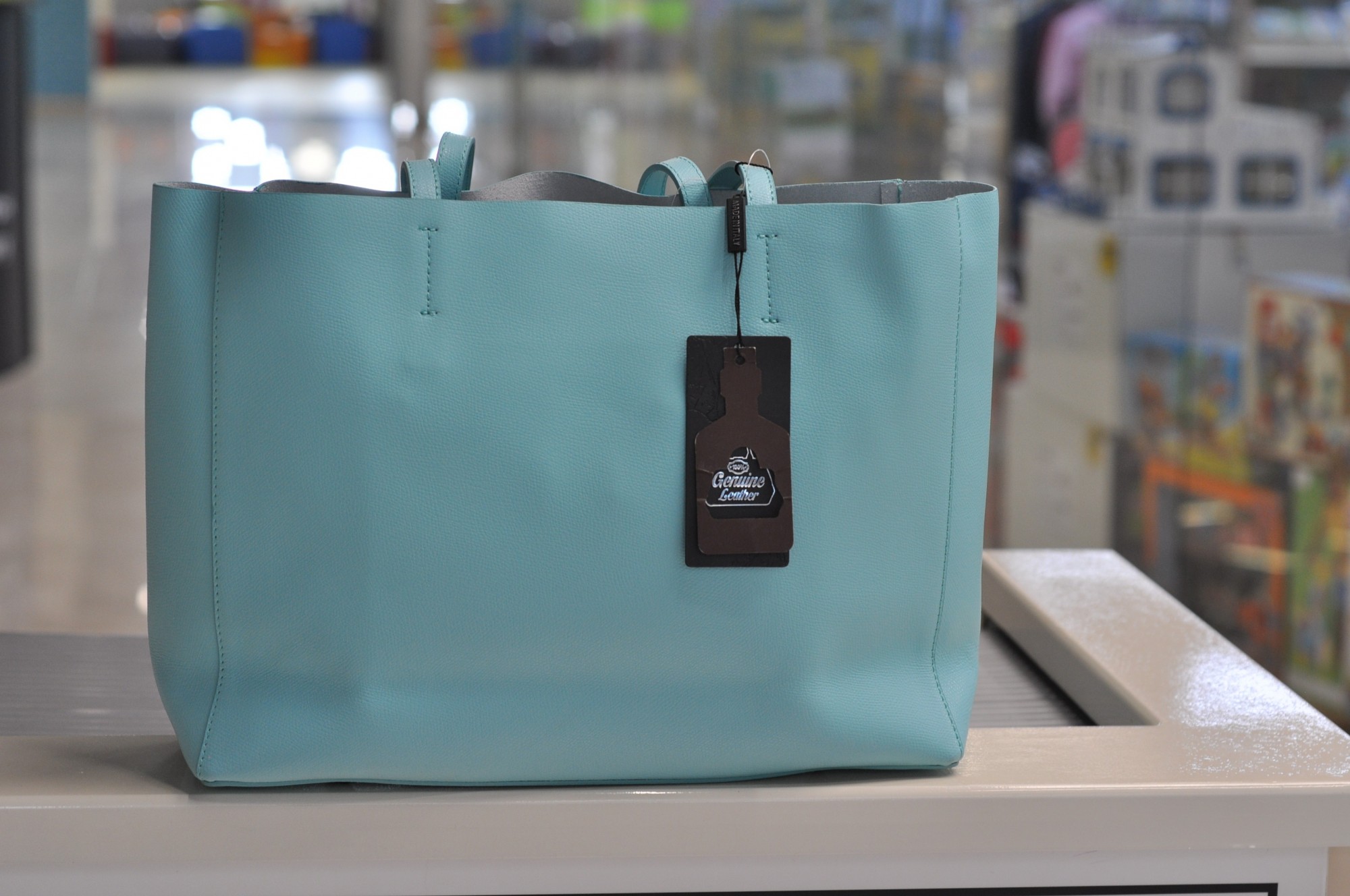 

Женская кожаная сумка Italian bag бирюзовая