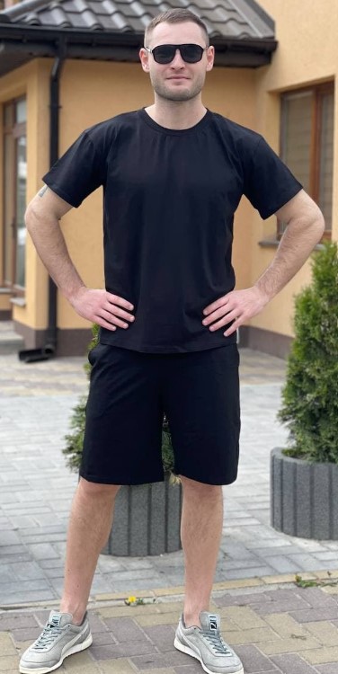 

Мужской спортивный комплект футболка и шорты KML VB 0002 XL (50) Черный (VB-0002 D )