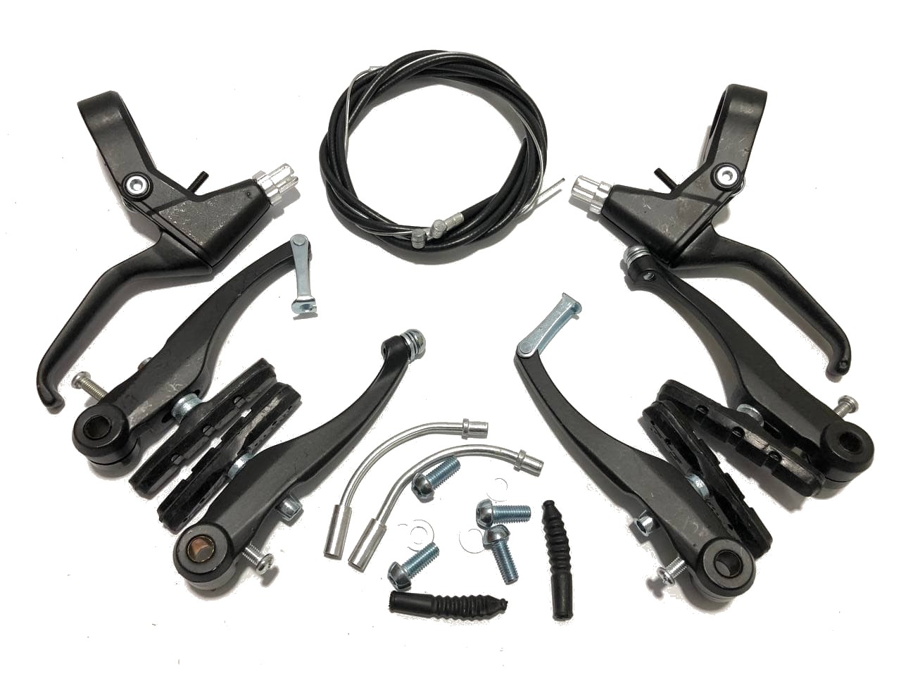 

Черный комплект тормозов V-brake + тормозные ручки Китай