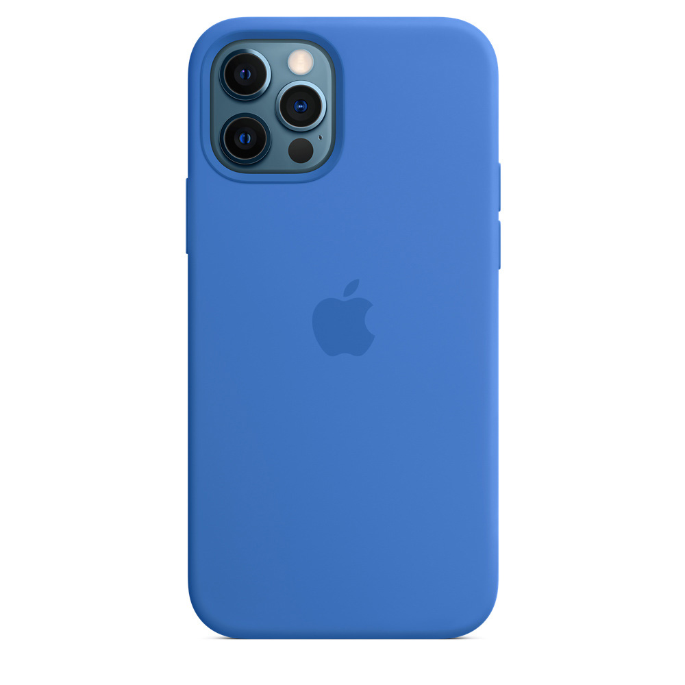 

Чехол iSpack Silicone Case для iPhone 12 Pro Max Capri Blue with MagSafe OEM