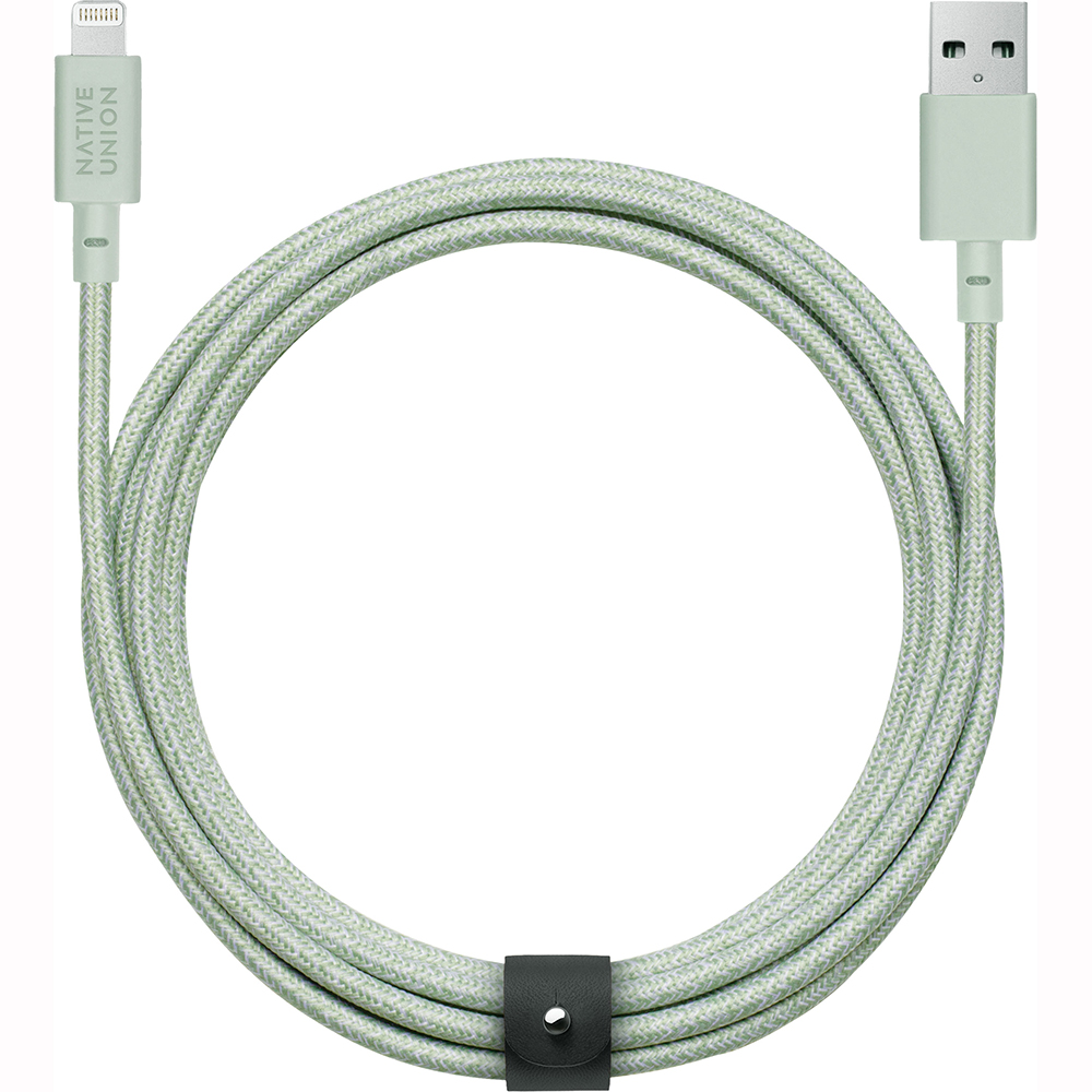 

Кабель Native Union Belt Cable XL USB-A to Lightning Sage 3 m (BELT-L-GRN-3-NP)