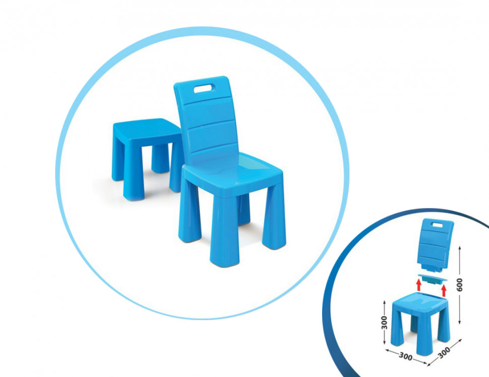 

Детский синий стул-табурет Doloni Toys 04690/1/2/3/4/5 высота табуретки 30 см