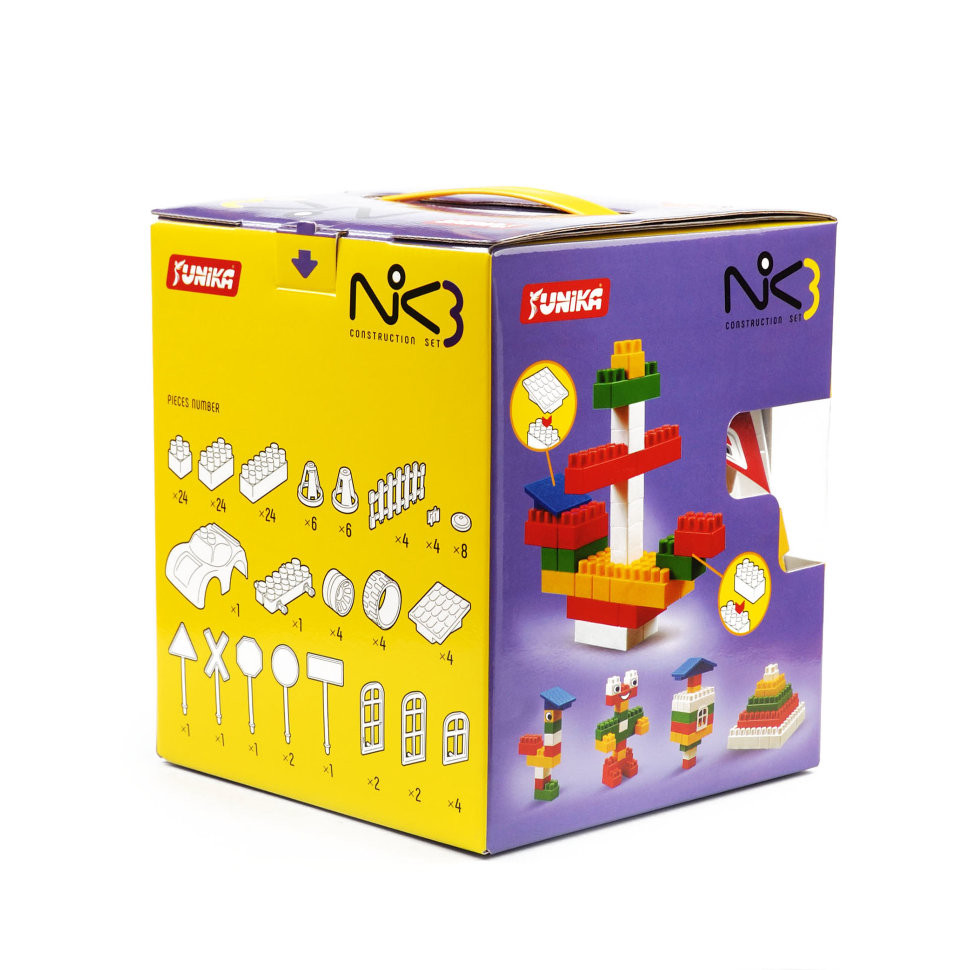 

Конструктор детский Nik-3 Юника 71535, 128 крупных деталей