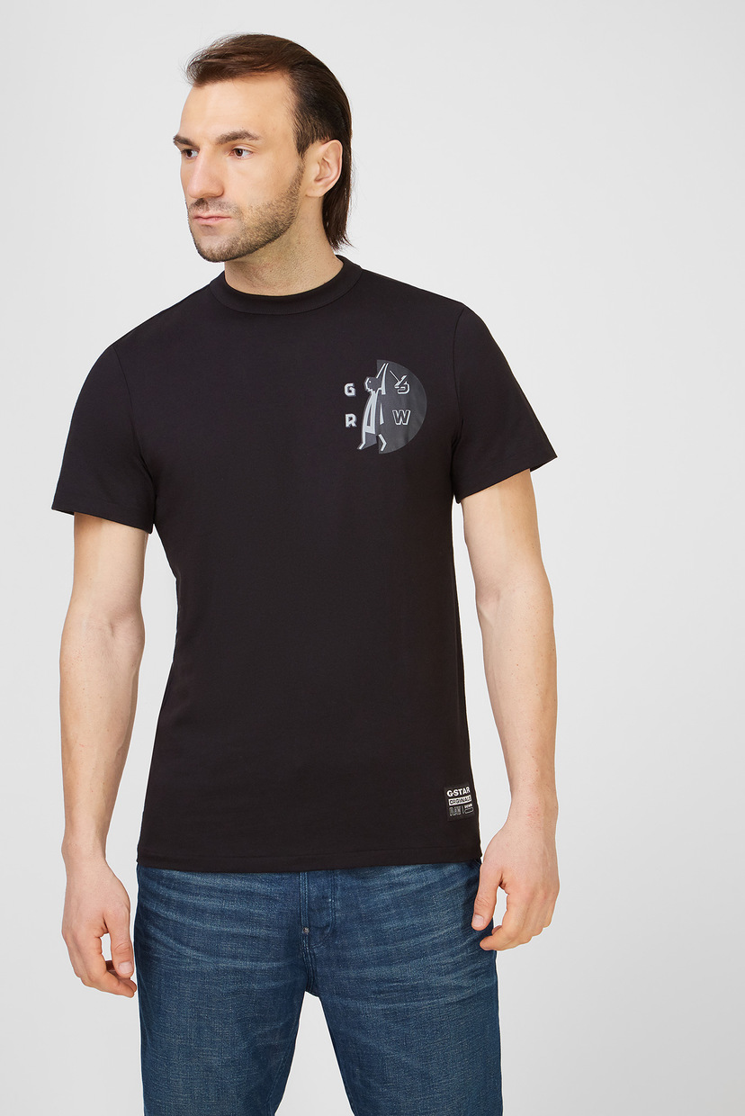 

Мужская черная футболка Gs raw hammer r t s\s G-Star RAW S D19273,C336