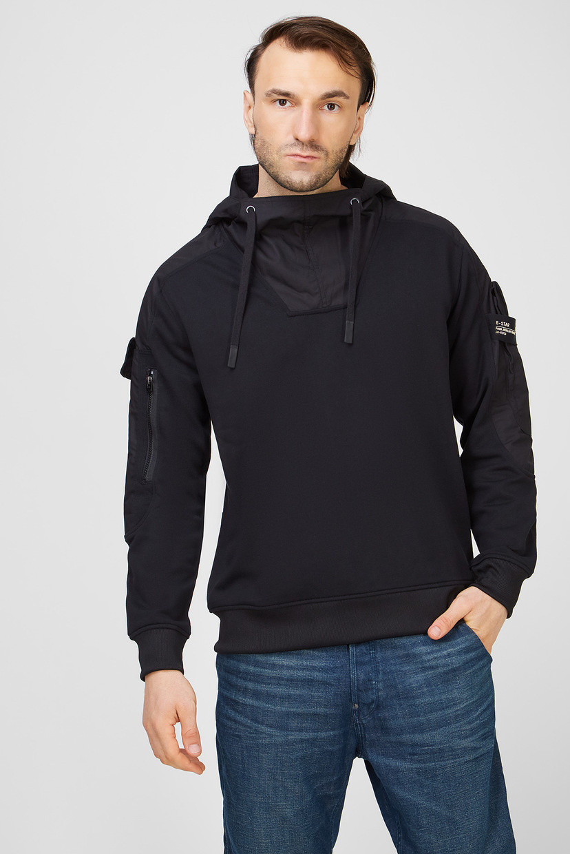 

Мужское черное худи Mixed woven cargo hooded sw G-Star RAW L D20001,A613