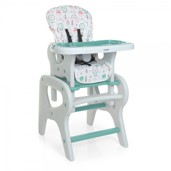 

Стульчик для кормления Bambi M 0816 Flowers Mint (BAM003425)