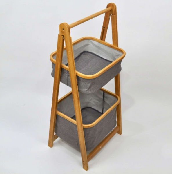 

Полка деревянная Decsty на две тканевые корзины "Wooden basket"