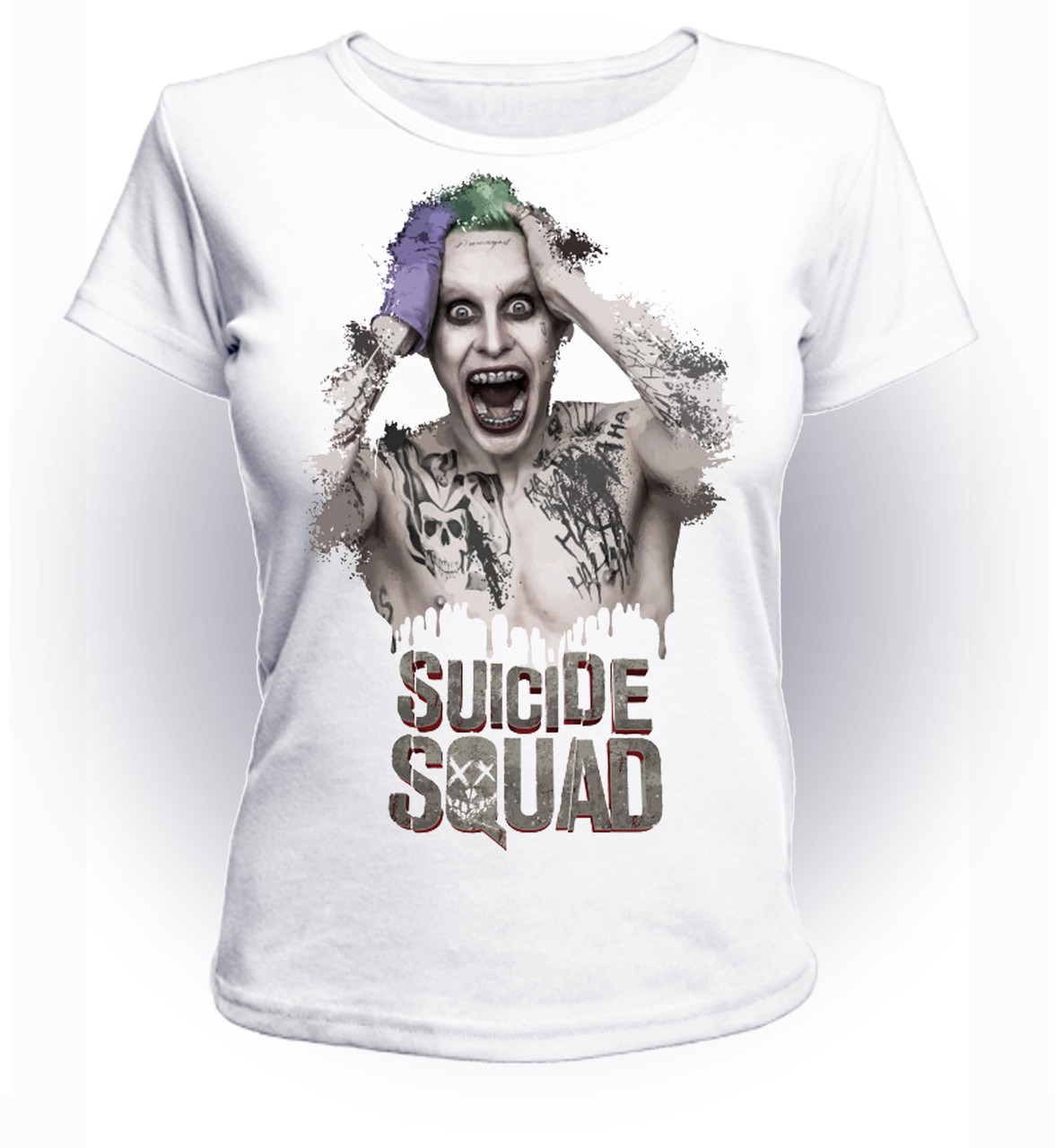 

Футболка GeekLand Отряд Самоубийц Suicide Squad Джокер в тату SS.01.054 (FU21SS.01.054/girl-98)