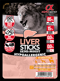 

Лакомства для собак Alpha Spirit DOG Sticks Liver (с печенки) 30 шт.