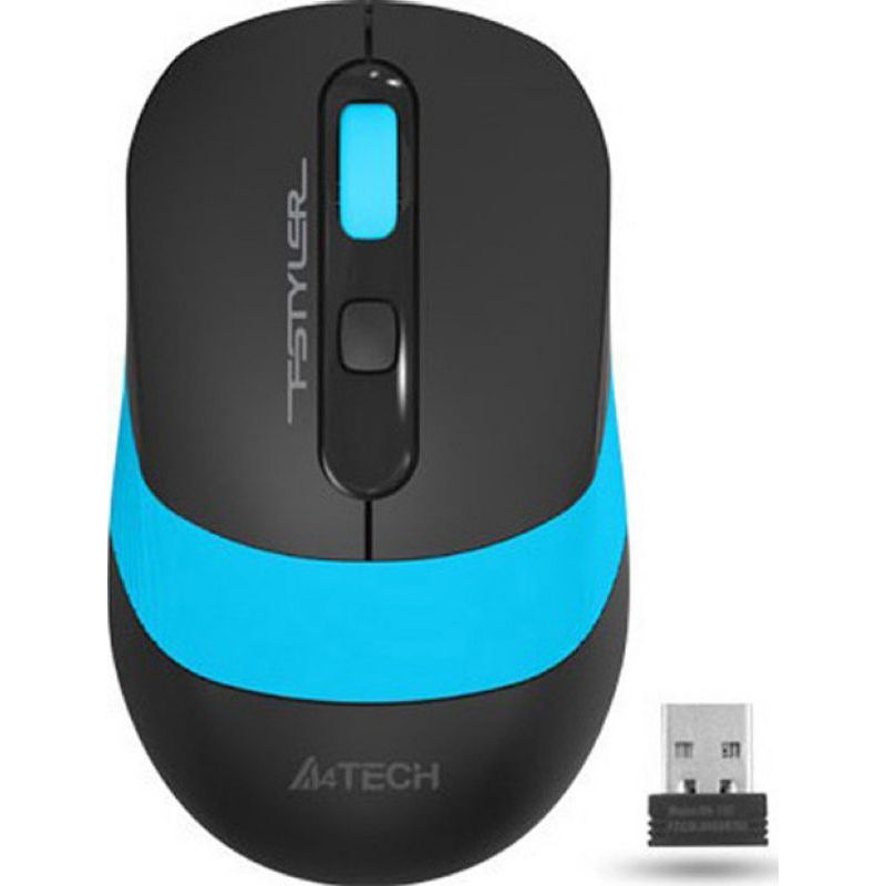 

Миша бездротова A4Tech Fstyler FG10 (Blue), USB, колір чорний+блакитний