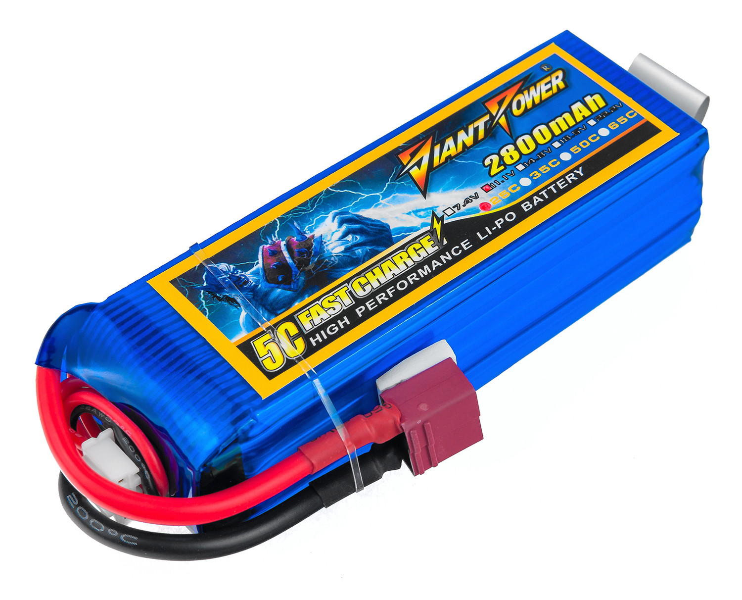 

Аккумулятор Giant Power (Dinogy) Li-Pol 2800mAh 11.1V 3S 25C 28x35x104мм T-Plug