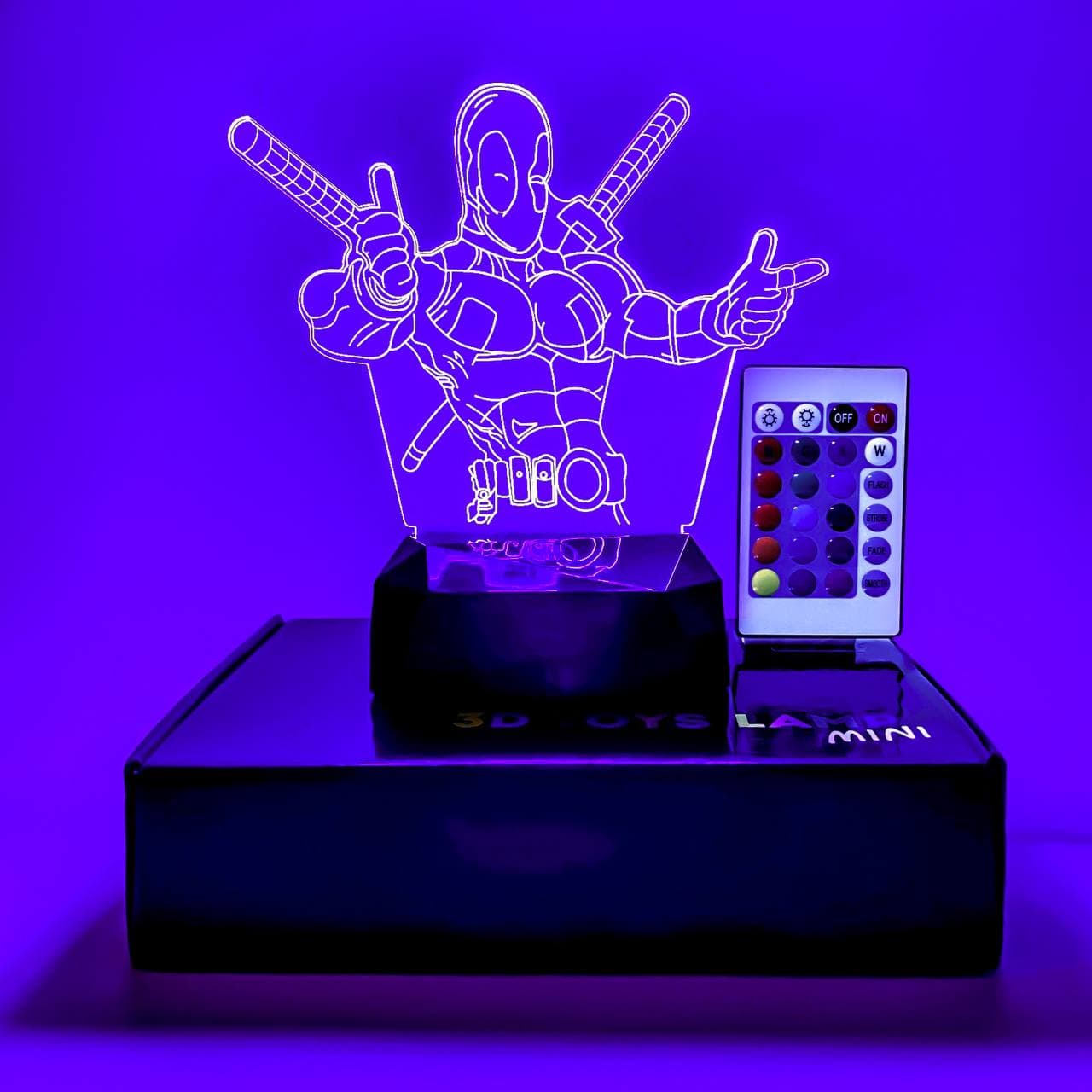 

3D светильник-ночник "Дэдпул" + пульт + аккумулятор 3DTOYSLAMP MINI