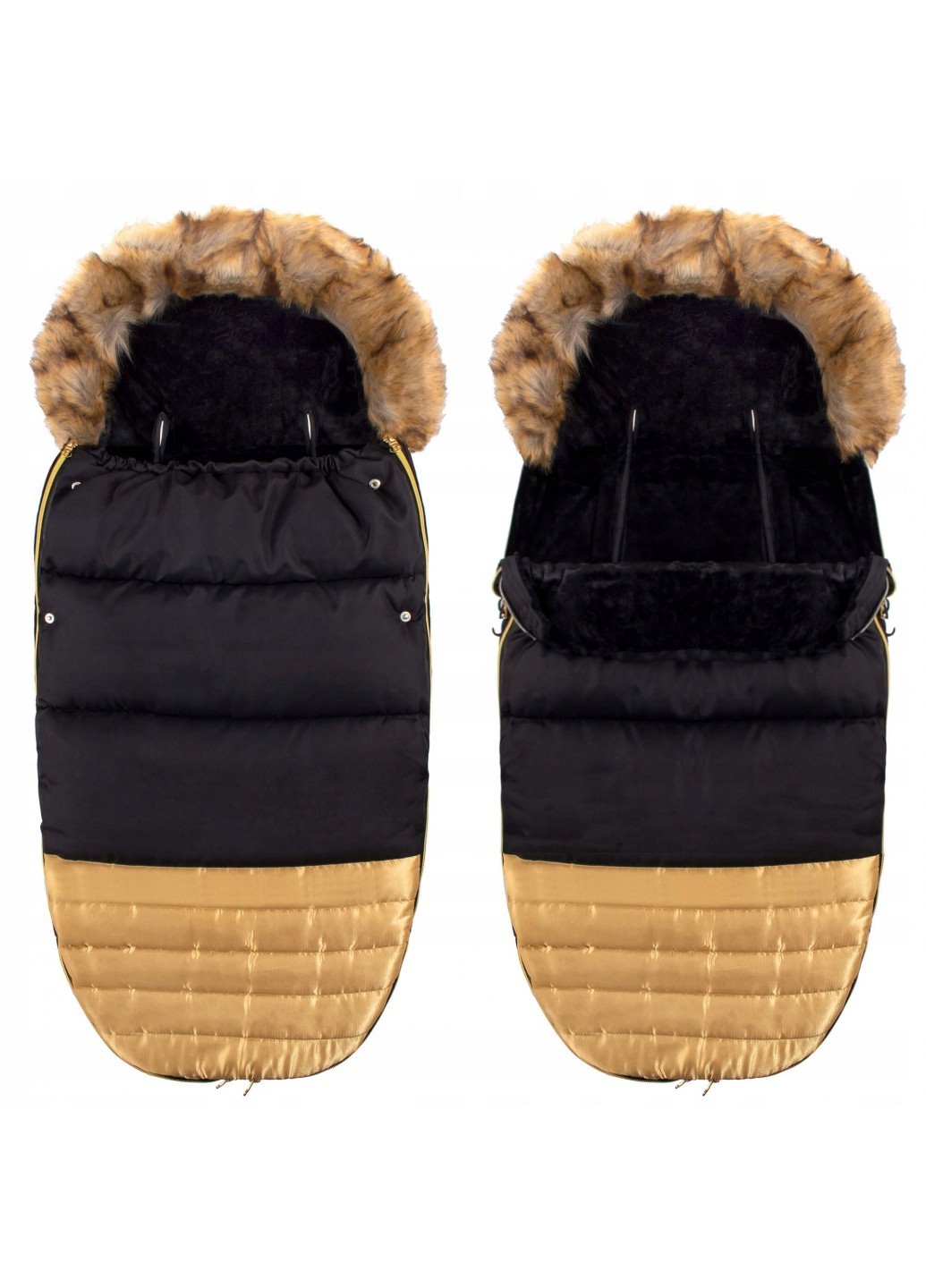 

Детский конверт для коляски, санок 4 в 1 Black/Gold