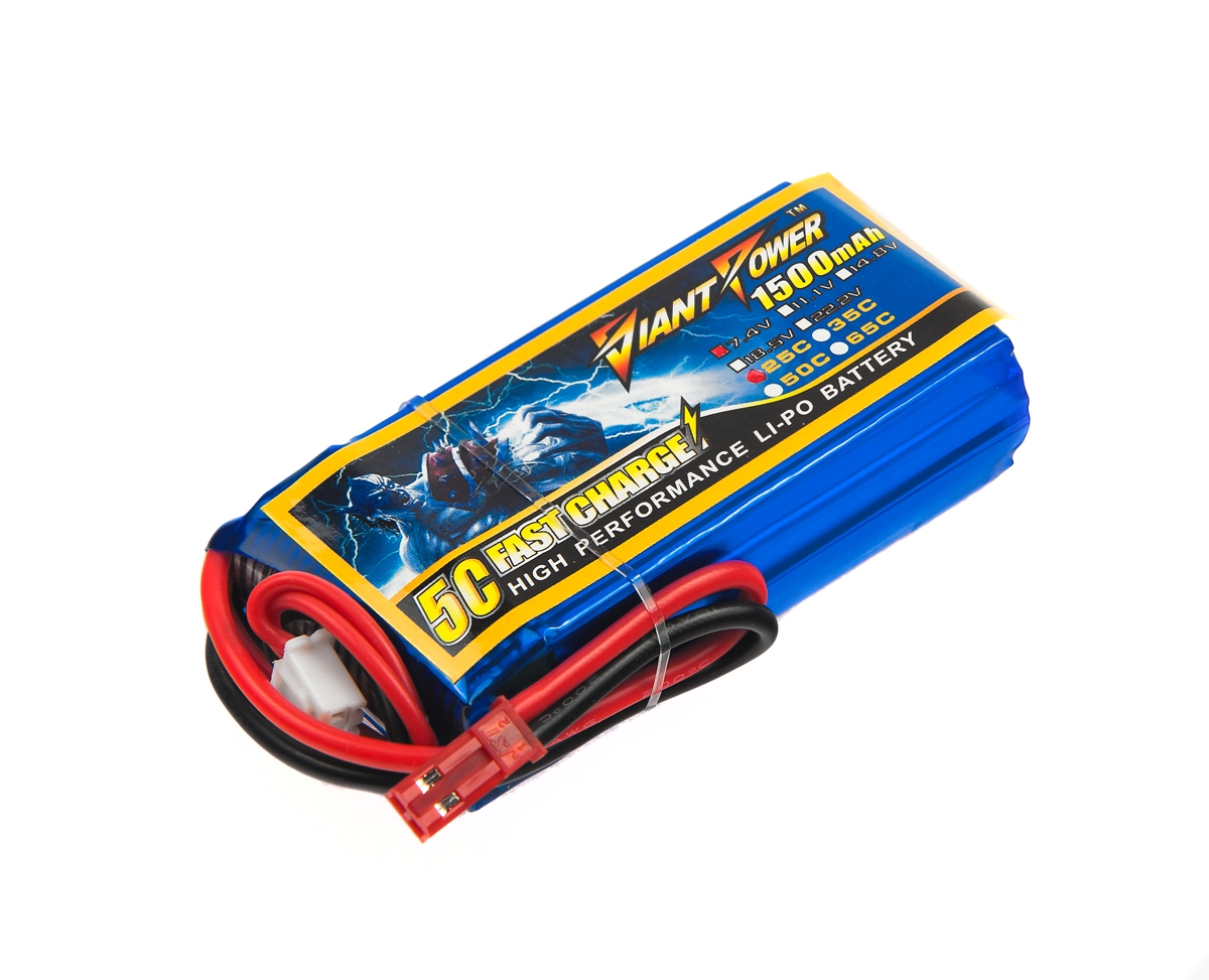 

Аккумулятор Giant Power (Dinogy) Li-Pol 1500mAh 7.4V 2S 25C 19x32x61мм JST