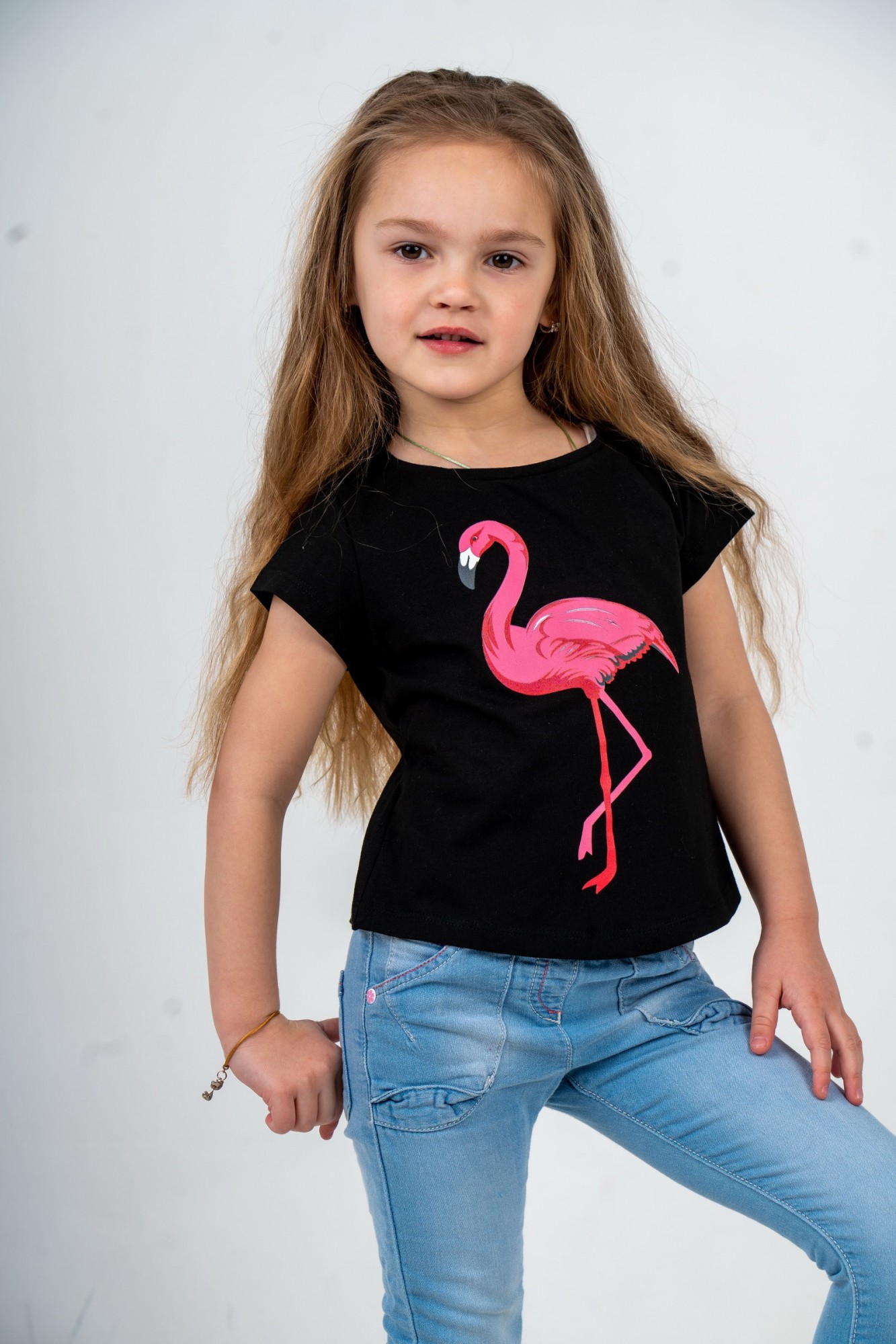 

Футболка с фламинго Caroline 98 см черный