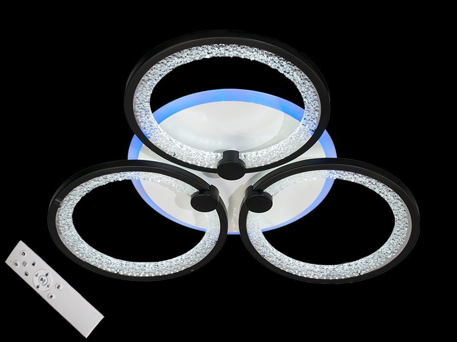 

Потолочная LED люстра AlexMosh с диммером и подсветкой цвет черный 65W (1277890)