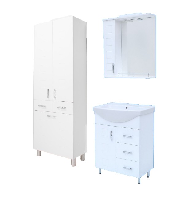 

Комплект меблів SANWEST GROUP Кватро 70 см ( Зеркало Кватро Z-1 70 + Тумба Кватро Т-10 с умывальником Изео 70 + Пенал на ножках SANWEST GROUP Кватро 60 )