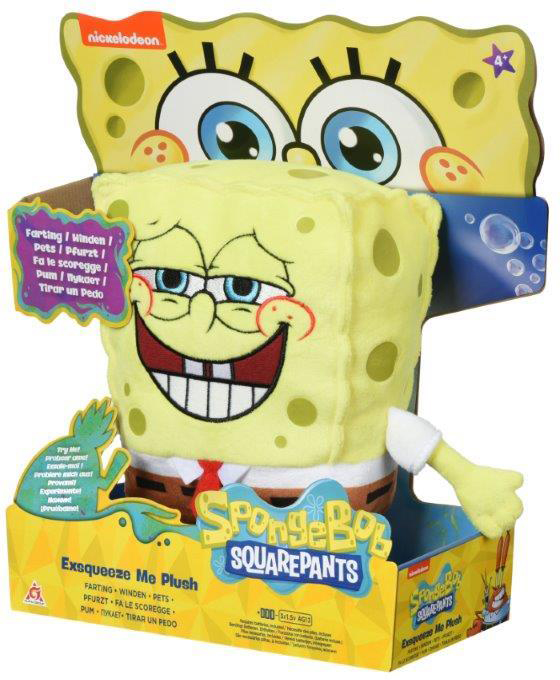 

Мягкая игрушка SpongeBob Exsqueeze Me Plush SpongeBob Fart со звуком (EU690902)