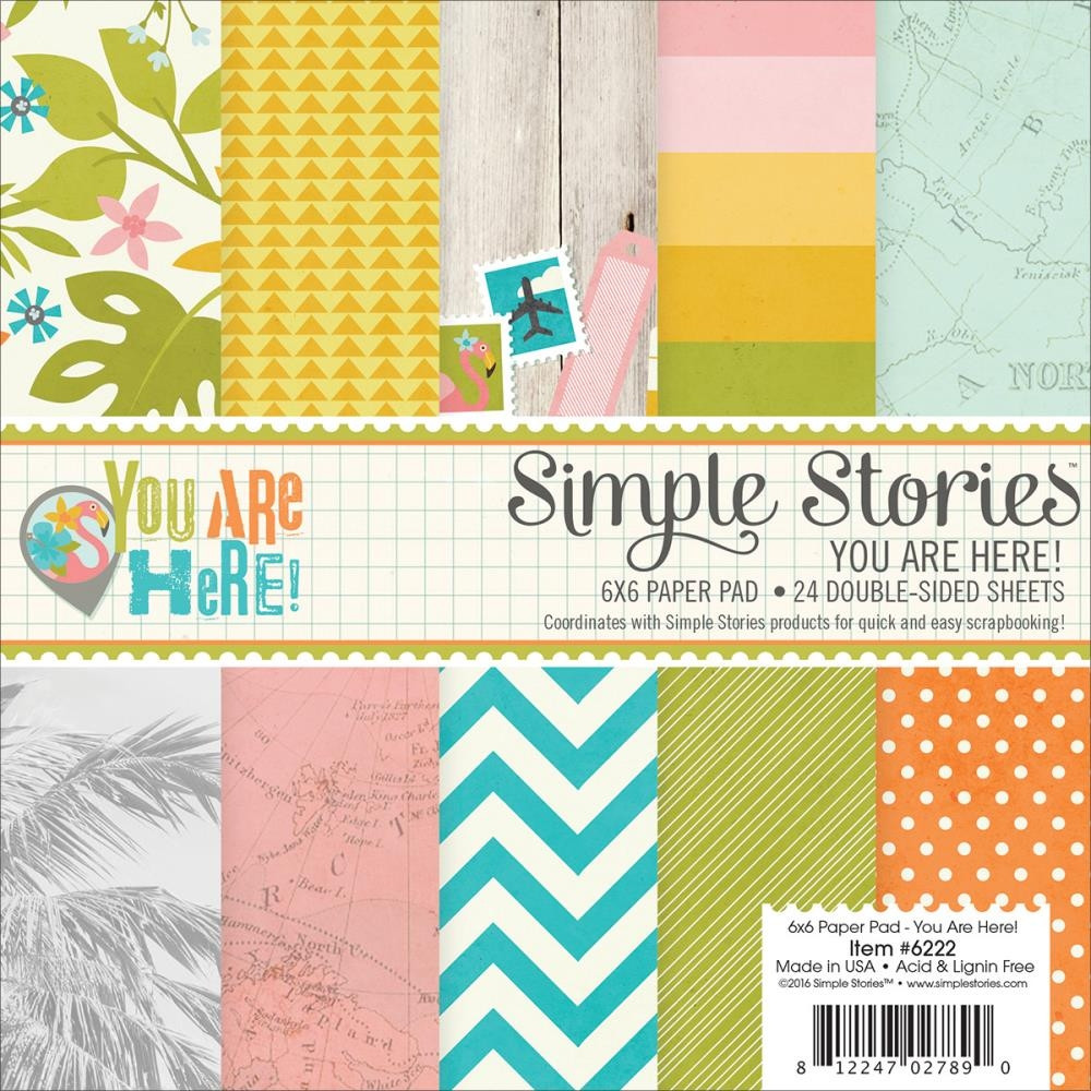 

Набор скрап бумаги Simple Stories You Are Here! Друхсторонняя 15х15 см 24 л (812247027890)
