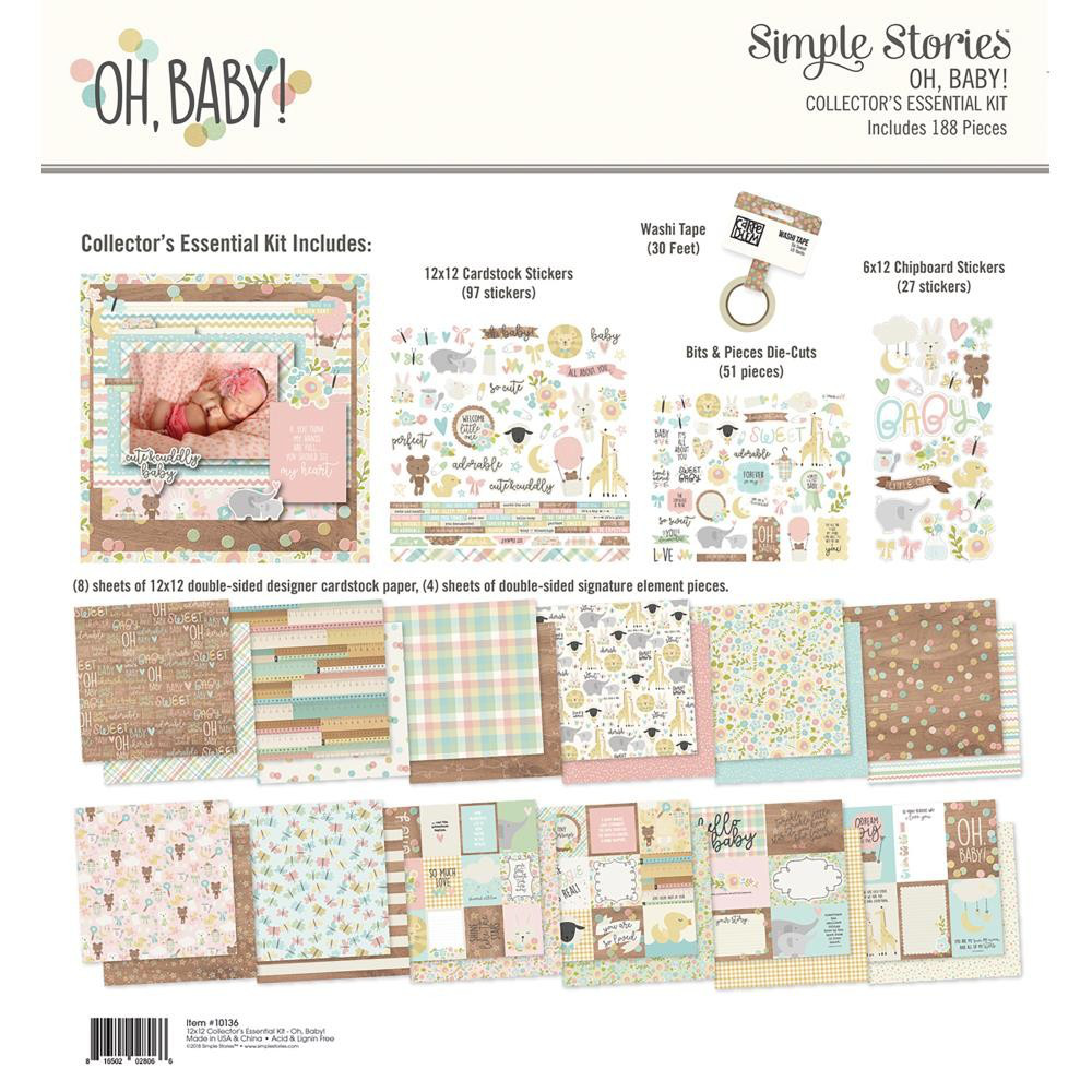 

Набор бумаги и украшений Simple Stories Collector's Essential Kit Oh Baby!