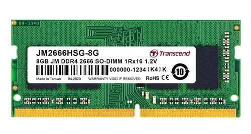 

Модуль пам'яті для ноутбука SoDIMM DDR4 8GB 2666 MHz Transcend (JM2666HSG-8G)