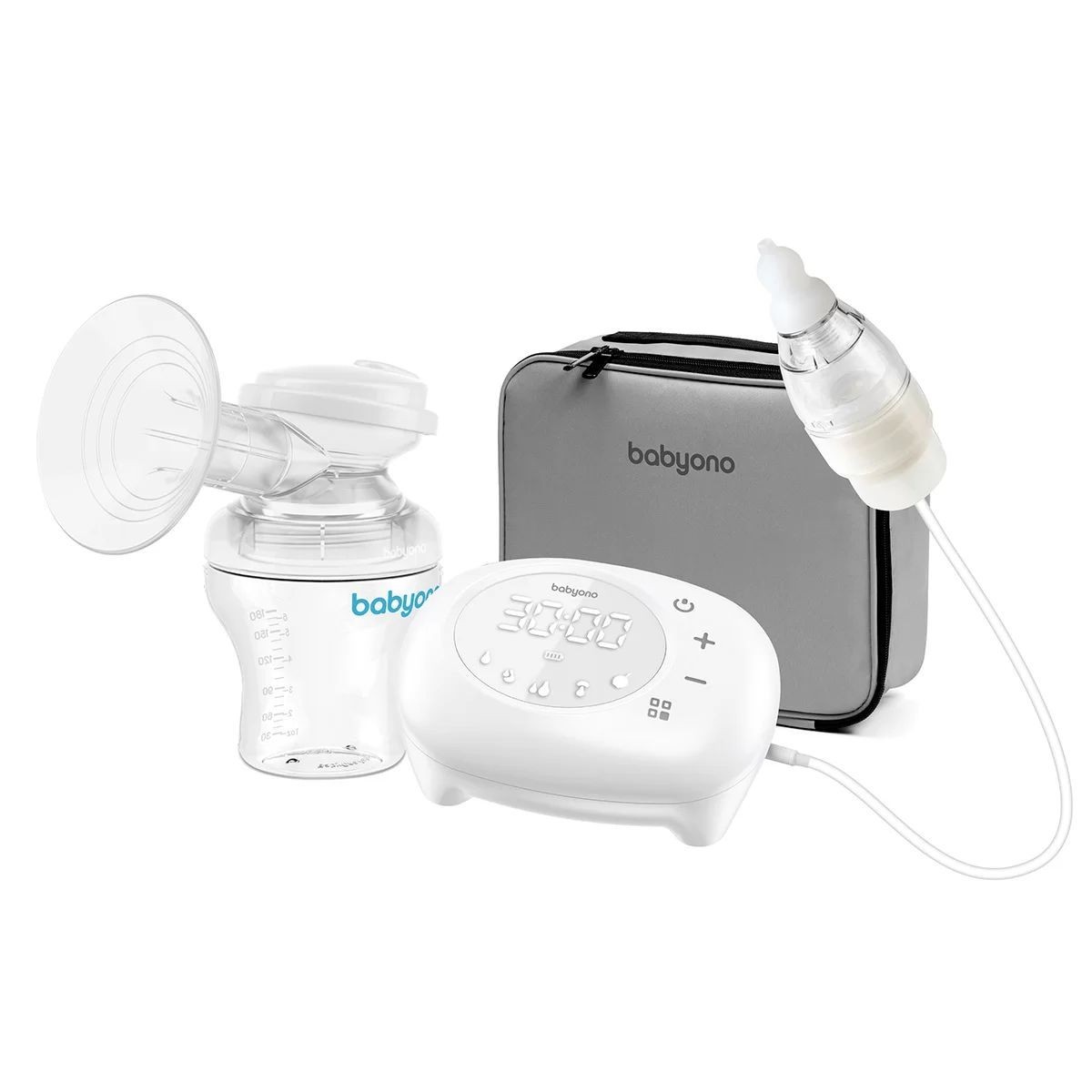 

Электрический молокоотсос BabyOno Compact Plus + назальный аспиратор (971)
