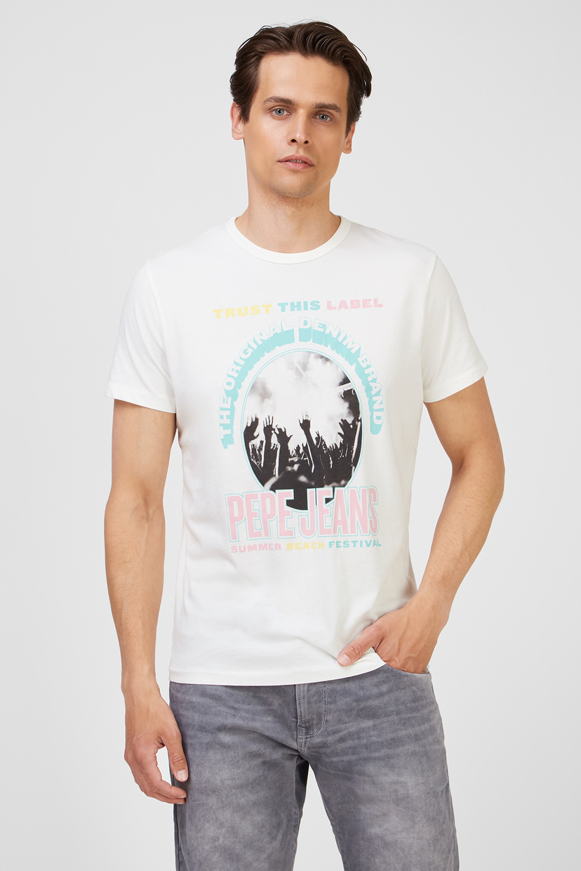 

Мужская белая футболка MATT Pepe Jeans  PM507771, Мужская белая футболка MATT Pepe Jeans S PM507771
